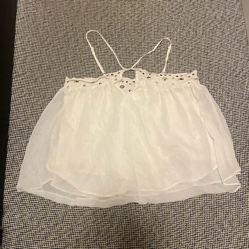 H&M Cream Eyelet Spaghetti Strap Top